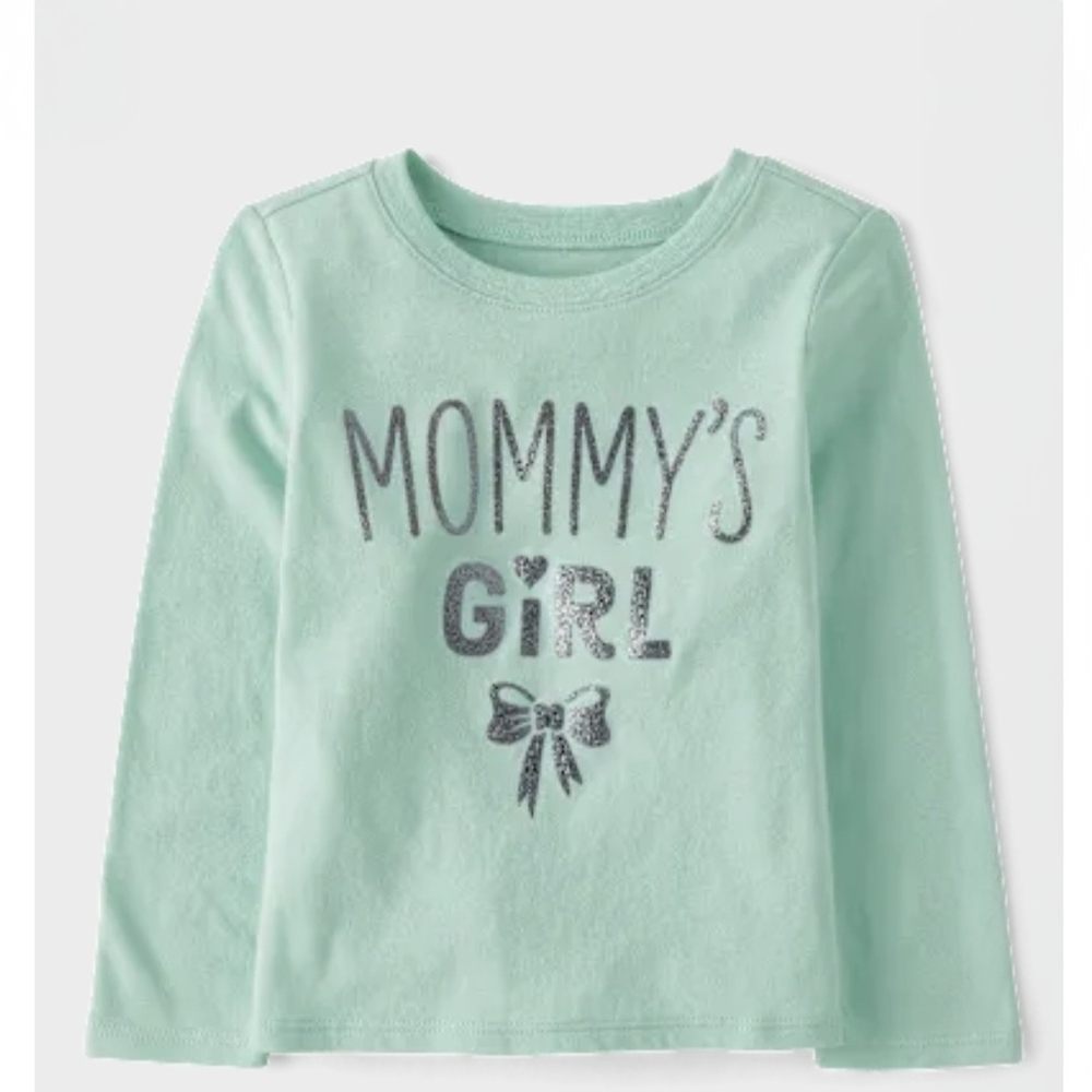 ⭐️⭐️ 5/$15 The Children's Place Mommy's Girl Mint Long-Sleeve Tee